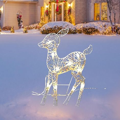 Renne De Noël Lumineux Exterieur - Lighted Reindeer - LED Rougeoyant Renne (1/5)