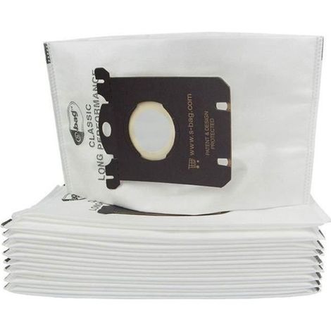 S-BAG SACS ASPIRATEUR (x20) CLASSIQUE LONG PERFORMANCE POUR ASPIRATEUR Sac Aspirateur - Compatible: ELECTROLUX, TORNADO, PHILIPS