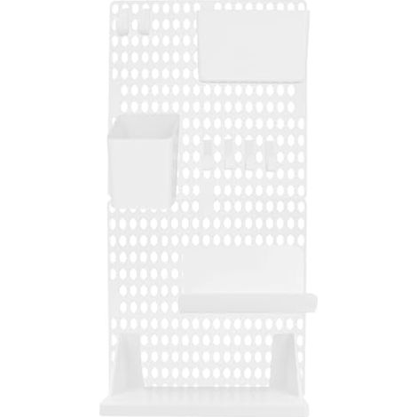 Kit Combiné De Panneaux Perforés Présentoir À Étagère Perforée Support pour Panneau Perforé en Plastique Blanc pour Clés Et Serviettes (1/5)