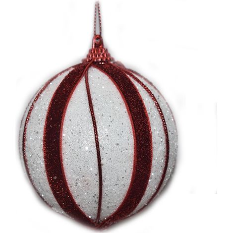 Addobbi natalizi decorazioni per albero di natale palline rosse bianco set da 8 molto belle e particolari moderno speciale (1/5)