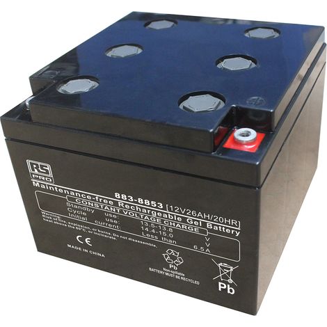 Batterie au plomb étanche RS PRO 12V 26Ah cyclique ( Prix pour 1 )
