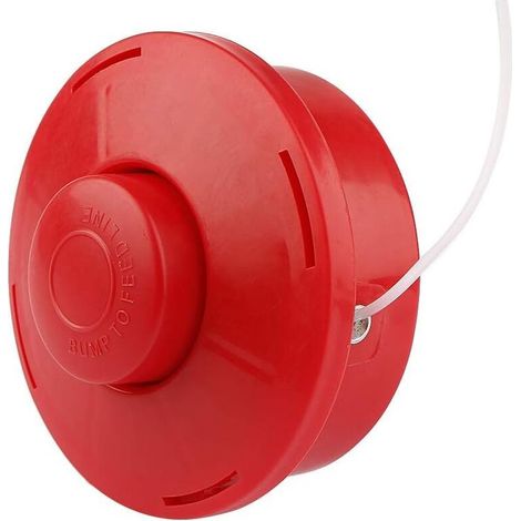 Pack of 2 universal nylon trimmer heads for petrol trimmers, red, trimmer head, PP material (1/4)