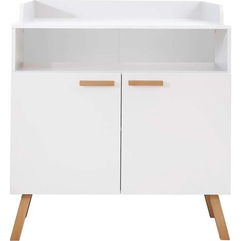 Commode à langer 2 portes mélaminé blanc Mathys (1/5)