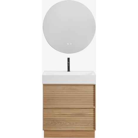 Conjunto de mueble de baño 70x50 cm en madera con lavabo integrado Jolene SKLUM (1/5)