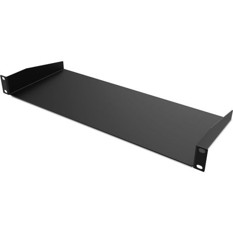 Plateau Rack 1U - 1 Pièce - Acier Noir - Étagère Fixe 19 Pouces - Pour Serveur et Audio - 482x150x44 mm (1/5)