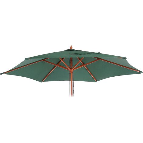Ersatz-Bezug für Sonnenschirm Lissabon, Sonnenschirmbezug Ersatzbezug, Ø 3m Polyester 6 Streben olivgrün (1/5)