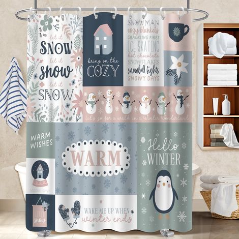 Rideau de douche imperméable en polyester 180x180 souple et fluide polyester pour salle de bain pour optimiser un petit espace (1/5)