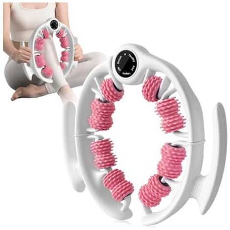 Masseur anti-cellulite manuel à rouleaux amovibles - Masseur anti-cellulite pour cuisses, jambes et fesses, outil de massage professionnel pour le drainage lymphatique (rose) (1/5)