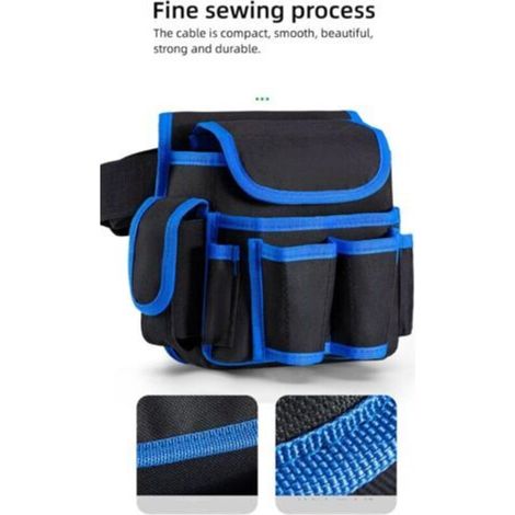 Poche d'électricien, Sacoche à Outils Professionnelle, Hardware Tools Sac Ceinture,Réglable Porte-Outil Sac de Ceinture avec Plusieurs Poches pour Outils Marteau Lampe de Poche et Clés. (1/3)