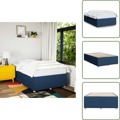 Bettgestell ohne Matratze Blau 120x190 cm Stoff - Bettgestell - Bettgestelle - Bett - Betten (1/5)