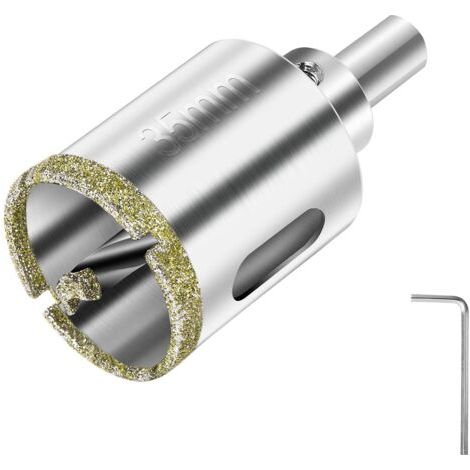 Freosen – Scie cloche diamant 35 mm – Revêtement en diamant pour coupe verre, céramique, marbre – Foret guidage central – Acier au carbone (1/5)