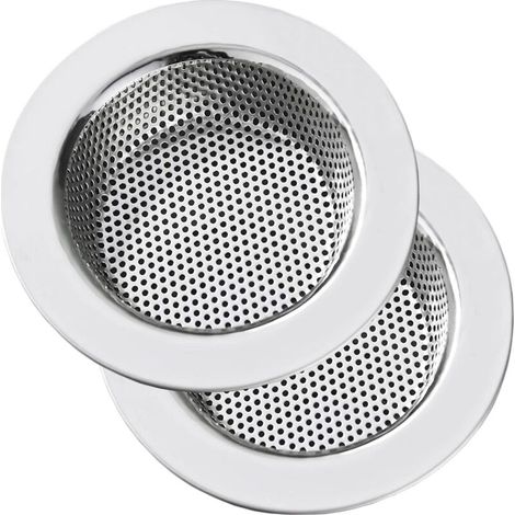 Crépine d'évier en acier inoxydable – Lot de 2, diamètre 11,4 cm, rebord large pour éviers cuisine