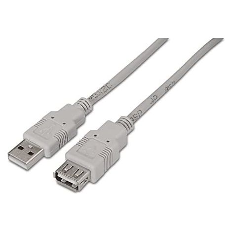 Cable Alargador USB 2.0 Aisens A101-0013/ USB Macho - USB Hembra/ 1.8m/ Beige (1/2)