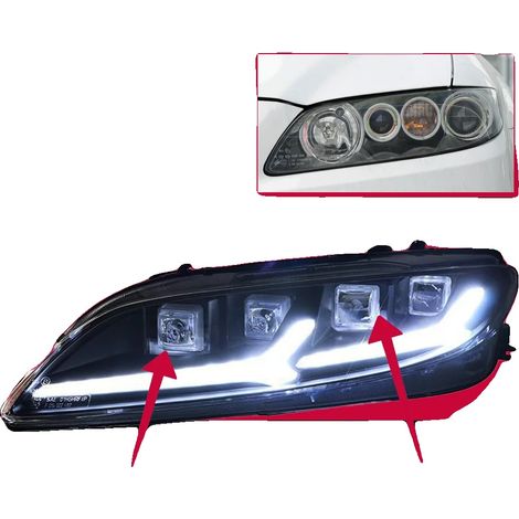 Gruppo ottico anteriore, compatibile con Mazda 6, lente proiettore, indicatori di direzione DRL, tutti a LED (1/2)