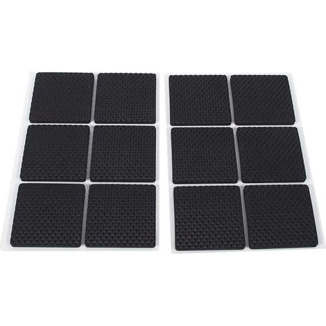 Tampons en Caoutchouc pour Pieds de Meubles, Protecteur de Meubles Léger Auto-Adhésif Pads Patins Protection de Table Pied Coussinet Tampon pour Pieds de Chaise Canapé,24 Pcs, Noir（Taille：4.6CM