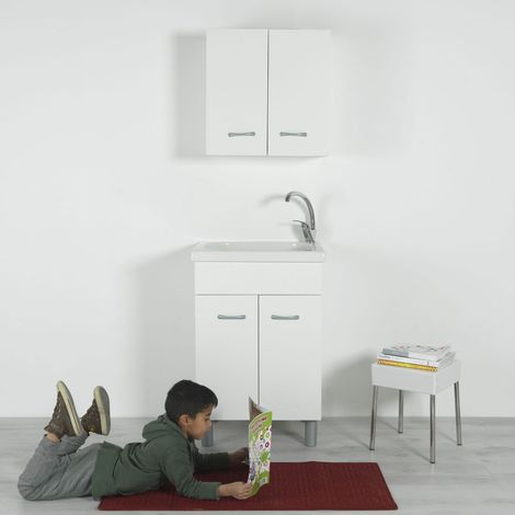 Vasca lavapanni 60x50 con mobile Dordogne Bianco (1/2)