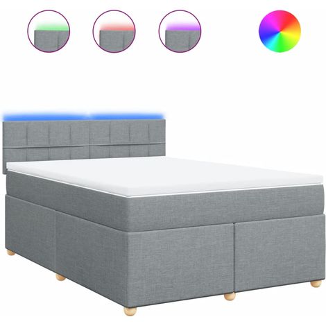 Maison Exclusive - Cama box spring con colchón tela gris claro 16
