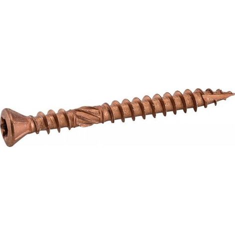 VIS POUR TERRASSE TETE FRAISEE DOUBLE FILET TORX BRUN - Longueur: 50 - Qualite Inox: A4 - Diamètre: 5