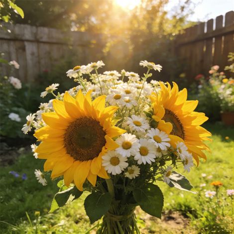 2500 Graines de Fleurs – Tournesol + Camomille, Semis Facile, Plantes Non-OGM pour Jardin, Pots et Balcon (1/5)