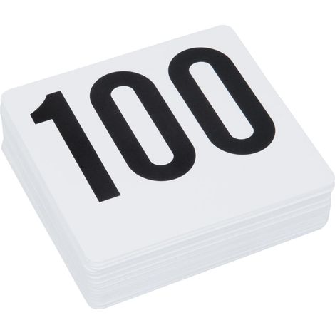 1-100 Plastic Number Card Set, Plastic, 3.9'' by 3.7'', White Base with Black Numbers (1/4)