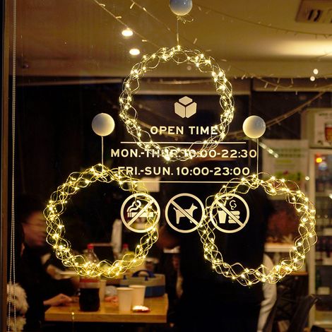 Batteriebetriebene runde LED-Lichterketten für Zuhause, Garten, Fenster, Hochzeiten, Partys, Weihnachten, Innen- und Außendekoration (1/5)