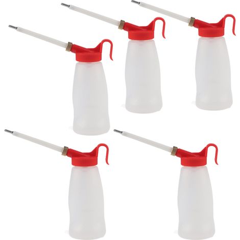 Lot de 5 injecteurs d'huile 200 ml pour machine à coudre, type pistolet en plastique, tête de pulvérisation pour lubrification. (1/5)