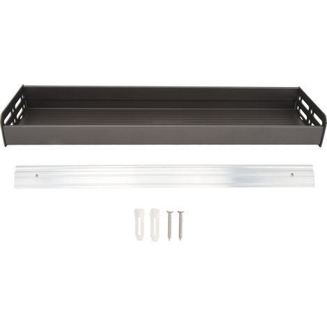 Étagère à épices murale de 50cm, organisateur multifonctionnel, étagère de rangement pour cuisine salle de bains gris (1/5)