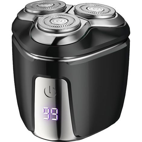Rasoir électrique portable pour homme Écran LCD, étanche, tête de rasage magnétique, rasoir rotatif rechargeable USB-C Rasoir électrique sans fil (1/5)
