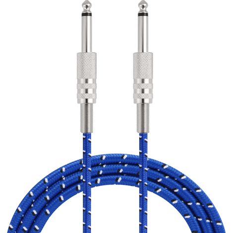 Câble mono pour guitare, connecteur mâle-mâle, fiche droite 6,35 mm, 1 m, pour instruments électriques (1/5)