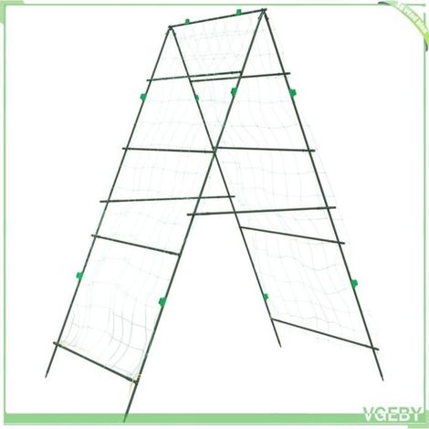 Treillis de jardin - FAFEICY - 4009281 - Cadre en A - Acier revêtement PE - Filet 0,9x3,6 m (1/5)