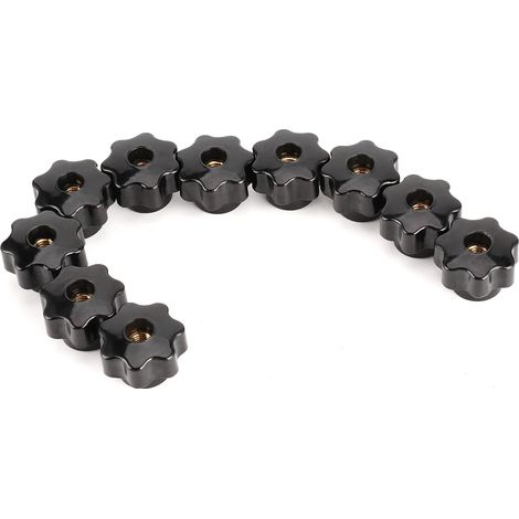 10 Poignées Étoile CM8x32 en Laiton avec Écrous, Filetage Femelle 8mm pour Machines-Outils et Équipements Industriels