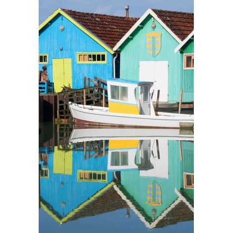 Tableau sur toile Cabanes Colorées 30x45 cm - Impression sur Toile Murale Décorative - Image imprimée en HD sur Toile - Toile sur Châssis en Bois FSC - Fabriqué en France
