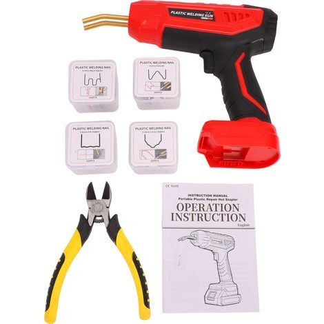 Professional 200W Plastic Welder, Welding Kit for Most Repairs, Car Bumper Repair with 400 Staples, Digital Display and Working Time Kitting Red – High Strength, DIY, Workshop, Construction (1/5)