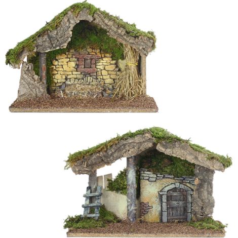 1 Capanna per Presepe 22cm x 31.5cm Multicolore Modello Assortito Peraga Christmas