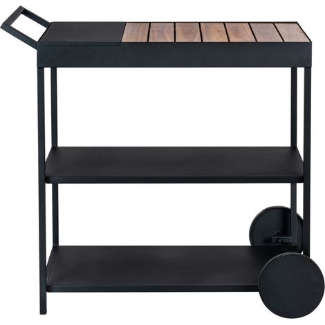 Wenko Miro carrello di servizio nero 80 cm per barbecue (1/5)