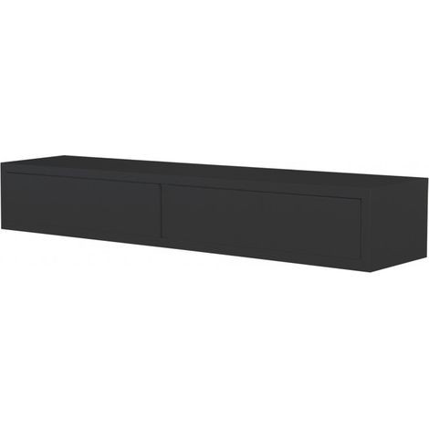 Mensola da Muro Domino con Cassetto Nero 88.2x13.4x20 cm Sanitec