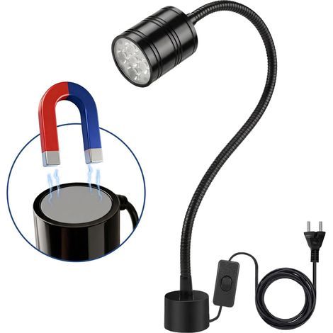5W Magnetic Work Light, 6000K LED Work Light with Flexible Gooseneck and Magnetic Base, Magnetic COB LED Lamp for Workbench, Sewing Machine, Grill, Workshop, Industrial Lighting (1/5)
