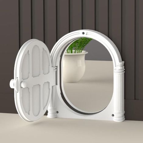 Porte pour animaux de compagnie - Porte battante en plastique ABS - Convient aux portes en bois, aux portes métalliques et au verre - Pour chats et petits chiens - Blanc - Installation facile (1/5)