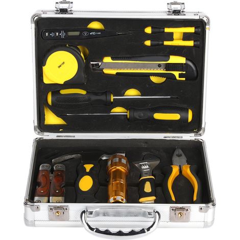 Kit Outils de Réparation Domicile FIXMANM MT15 - Ensemble de Base pour Travaux Manuels Généraux avec Coffret de Rangement (1/5)