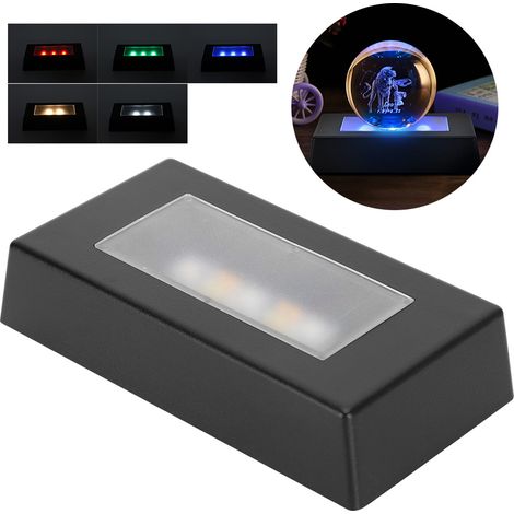 Base con schermo LED a colori variabili, supporto per luci e cavo USB per statue e gioielli in cristallo 3D. (1/5)