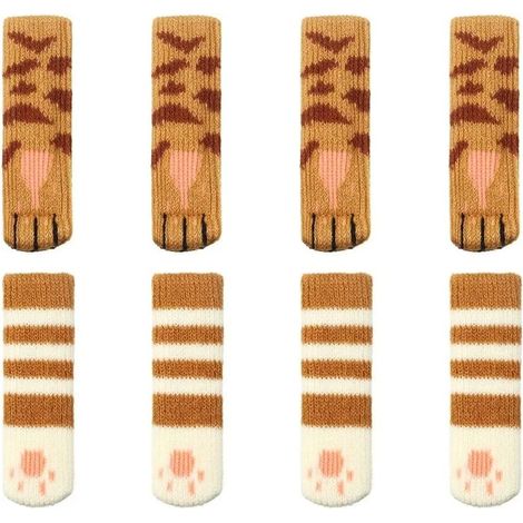 8 Pièces Couvre-pieds de Table et de Chaise Tricotés, Chaussettes de Jambe de Chaise, Housse de Protection de Jambe de Chaise, Housse de Meuble Antidérapante, Coussin de Jambe de Couvre-pied de Chaise (1/5)
