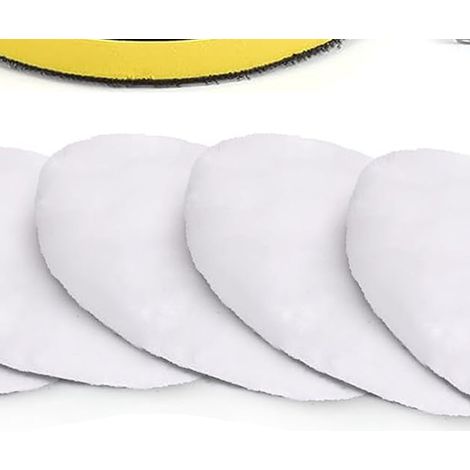 7-teiliges Polierpad-Set aus Wolle mit selbstklebendem Schwamm und Bohrmaschinenadapter zum Polieren von Autos (5 Zoll, M10-Gewinde) (1/5)