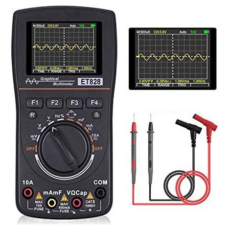 ET828 Multimètre à Oscilloscope Numérique Intelligent 2 en 1,avec Bande Passante de 1 MHz Taux D'échantillonnage