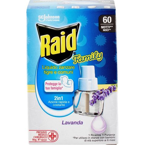 Raid Ricarica Liquido Antizanzare Family alla Lavanda 36ml – 60 Notti Protezione (1/2)
