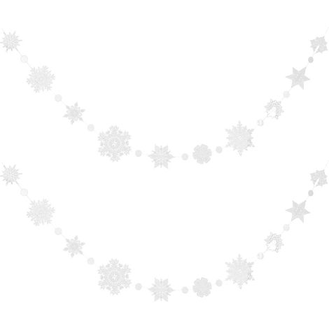 White PVC Snowflake Garlands, 2 Pieces, Delicate and Durable Decorations for Christmas Party or Wedding (1/5)