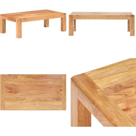 Table basse 110x60x35 cm Bois d'acacia massif et finition miel - Table Basse Acacia - Meuble Rustique - Table D'appoint - Décoration Intérieure - Mobilier Salon - Home & Living (1/5)