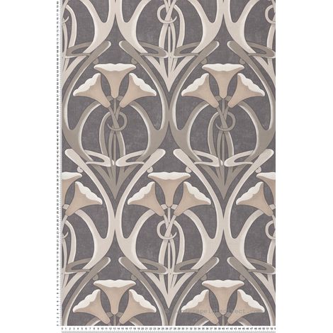 Papier peint Art Déco Gris Villa Rosalie Lutèce
