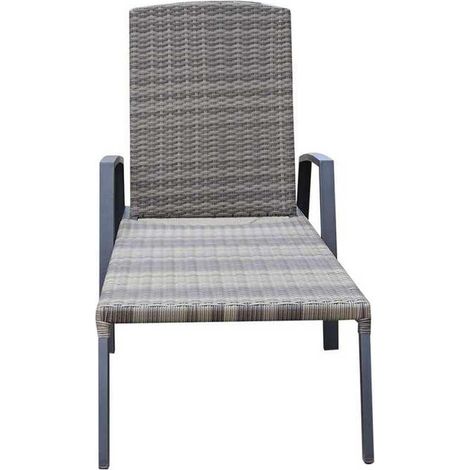 Gartenliege 4 Positionen Chillvert Cozumel 190x63x50 cm Synthetisches Rattan und grauer Stahl