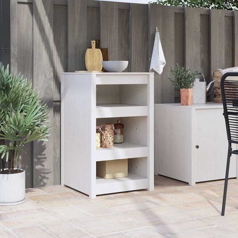 Küchenschrank MEPPEL Weiß 55 x 55 x 92 cm Massives Kiefernholz