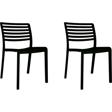 Set 2 sillas interior, exterior negro LAMA Resol